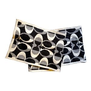 Coach glitter black and white wool scarf